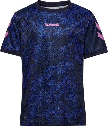 Hummel T skjorte hmlBlaze Club 26 Marine/Blendende Blue Hummel 4 år (104) T skjorte Blå Marineblå Rosa Hummel T skjorte hmlBlaze Club 26 Marine/Blendende Blue Hummel 4 år (104) T skjorte Blå Marineblå Rosa