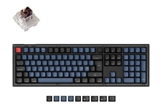 Keychron V6 QMK/VIA Knob - K Pro Brown - Gamingtastatur - Nordisk - Svart