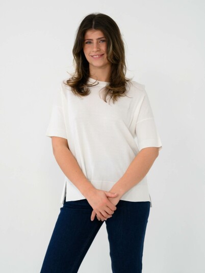 Selected Femme Wille Short Sleeve Knit O-Neck Hvit XS