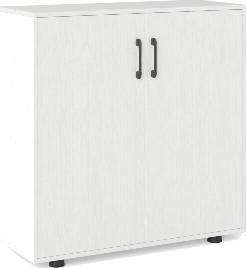 Hvitt oppbevaringsskap med justerbar hylle – plassbesparende design
