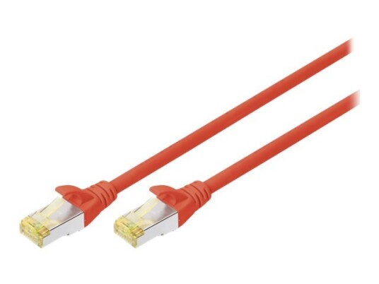 Digitus Koblingskabel Rj-45 Hann Til Rj-45 Hann 3 M Sftp Cat 6A Halogenfri Formstøpt Uten Hindringer Rød En Pakke 10