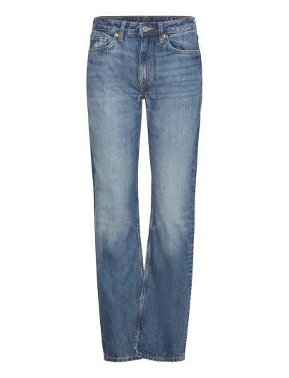 Weekday Laika Mid Rise Regular Straight Leg Jeans Blue 24 x 32