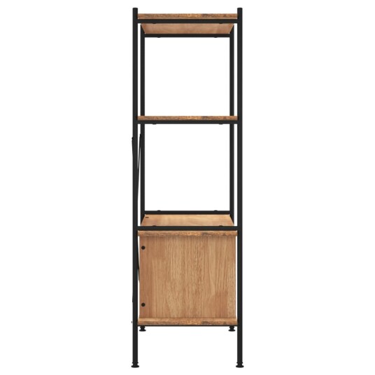 vidaXL Hylle med skap 4 lag 80x40x130 cm st?l og konstruert tre
