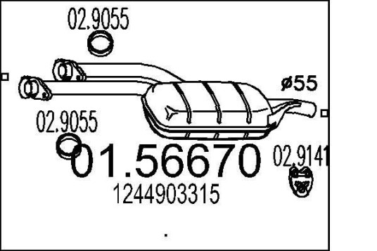 Midtre eksospotte MTS 01.56670 Midtre eksospotte MTS 01.56670