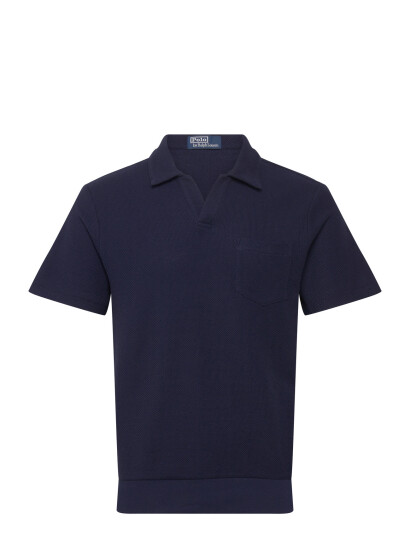 Polo Ralph Lauren Standard Fit Honeycomb Mesh Polo Shirt   Navy   L