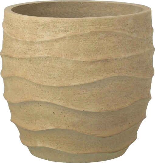 J Line Flwrpot Waves+Outdoor Bei L   Beige   H38CM