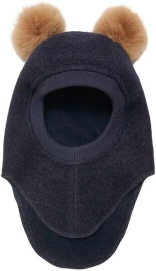 HUTTEliHUT Balaclava lue tovet ull og dusker Dark Navy HUTTEliHUT Balaclava lue tovet ull og dusker Dark Navy