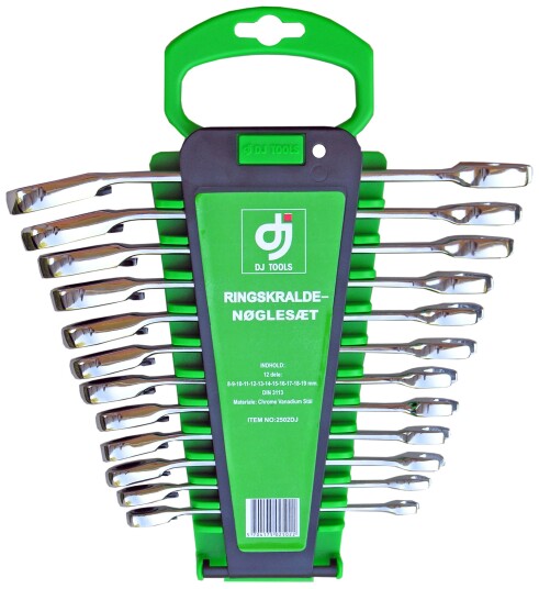 DJ Tools Ringskrallenøkkelsett 12 Deler 8-19mm DJ Tools Ringskrallenøkkelsett 12 Deler 8-19mm