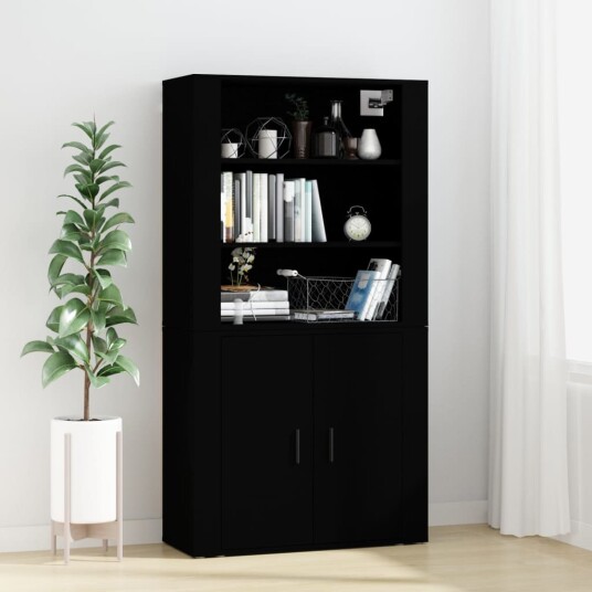 Highboard svart konstruert tre 8720845822897