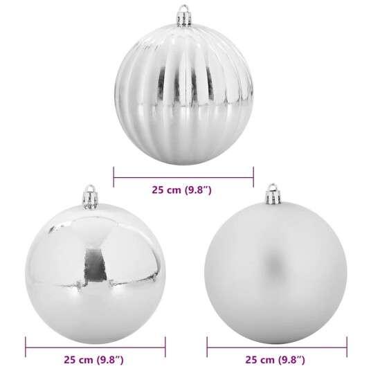Julekule Sett 3 pcs sølv Plast Julekule Sett 3 pcs sølv Plast
