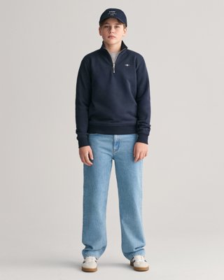 Teens Shield Sweatshirt med halv glidelås EVENING BLUE 146/152