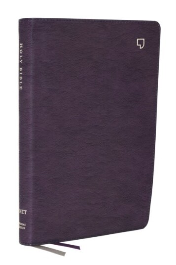 NET Bible Large Print Thinline with Cross References Purple Leathersoft Comfort Print Thumb Indexed