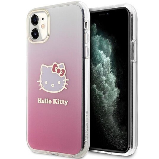 Hello Kitty mobildeksel for iPhone 11/XR - Rosa, IML Gradient Electrop Kitty Head