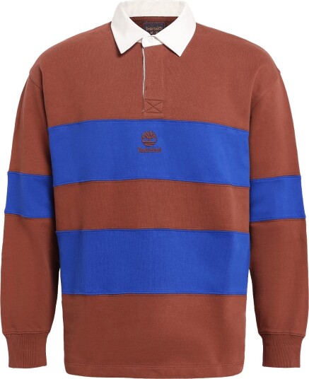 Timberland Long Sleeve Rugby Polo Lb Sweatshirt   Brown   XXXL