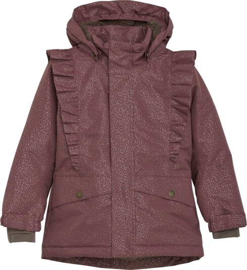 En Fant Jacket W. Frills Aop Purple 128