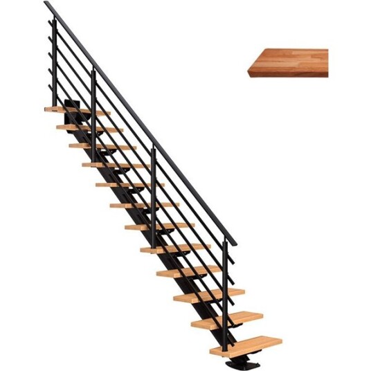 Dolle Sydney Rett Trapp Svart 9005 pure oljet Eik 85 11   Loddrett Høyde 222 270cm