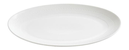 Aida Relief oval porselen serveringsfat 40x31 cm hvit