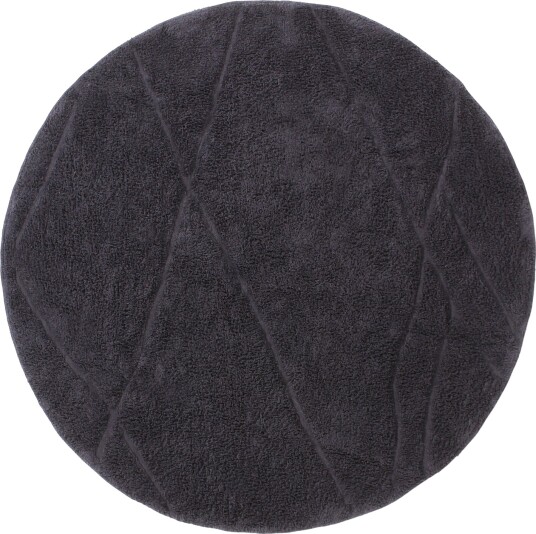 Runde tepper   Andrea Natural Cotton Shaggy svart Størrelse: Ø 200 cm
