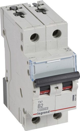 Legrand 5 stk TX³ MCB automatsikring B2 2P 2M 10/10kA