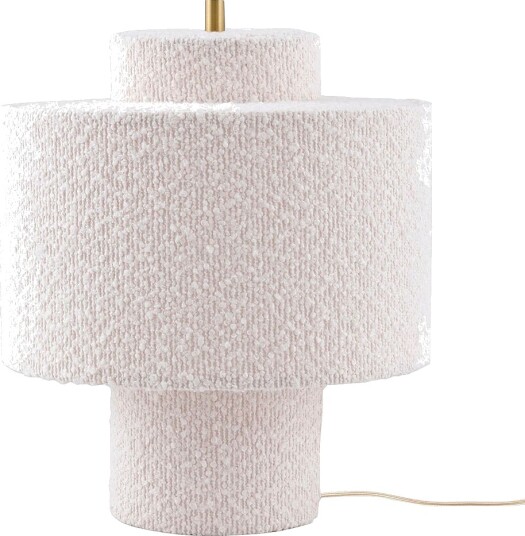 Globen Lighting Bordlampe Noah 25 Hvit bouclé Hvit Bordlamper
