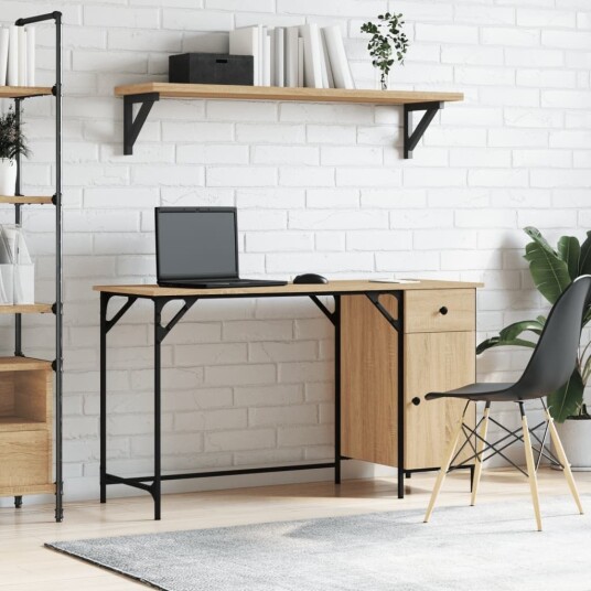 Skrivebord sonoma eik 131x48x75 cm konstruert tre Skrivebord sonoma eik 131x48x75 cm konstruert tre