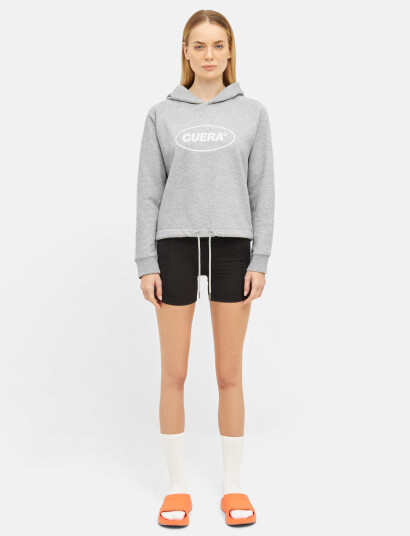 Cuera Cropped Merch Hoodie - Grey - XS