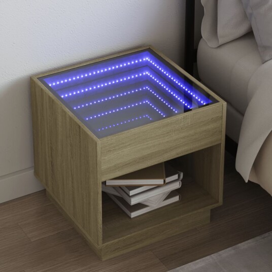 Salongbord med Infinity LED sonoma eik 50x50x50 cm 3284086