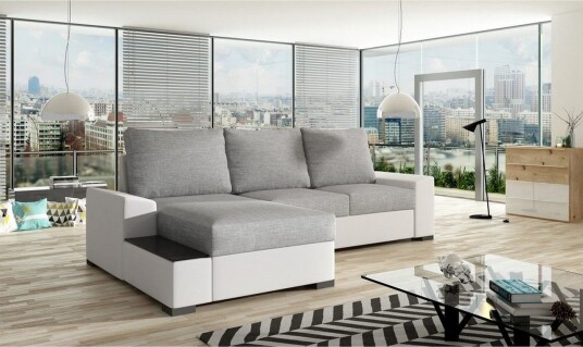 Seksjon Eltap Negro 245x165x90 cm Sawana 21 Soft 17 Grå Hvit Venstre