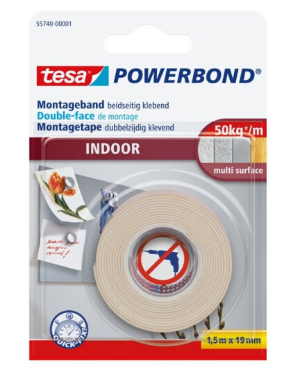 Tesa Powerbond Dobbelsidig Tape 19 Mm X 1.5 M Hvit Tesa Powerbond Dobbelsidig Tape 19 Mm X 1.5 M Hvit