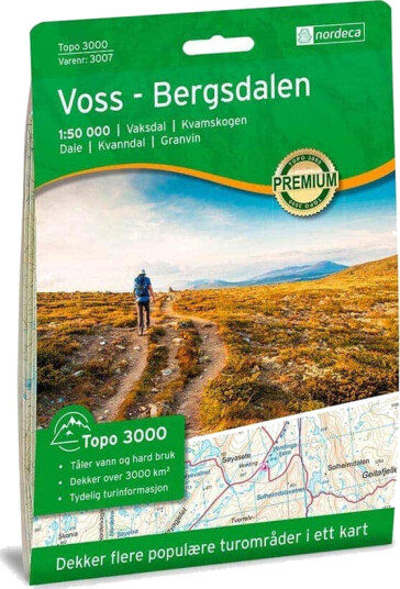 Topo 3000 Voss-Bergsdalen turkart 1:50000 Topo 3000 Voss-Bergsdalen turkart 1:50000