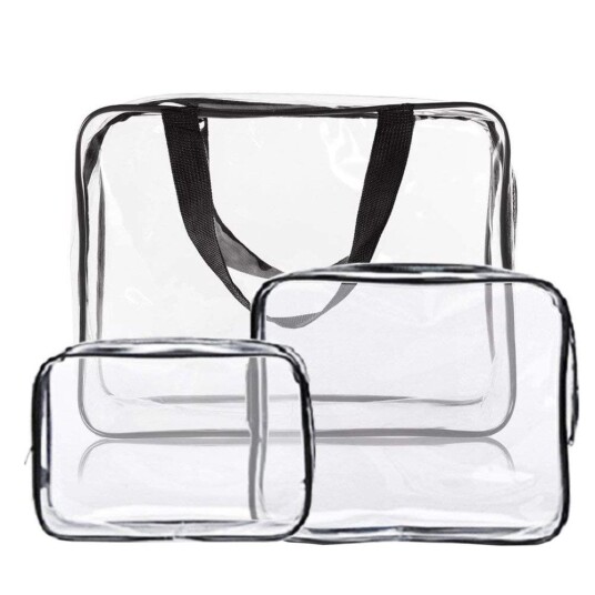 Northix Transparent Sminkeveske, 3-Pakk Northix Transparent Sminkeveske, 3-Pakk
