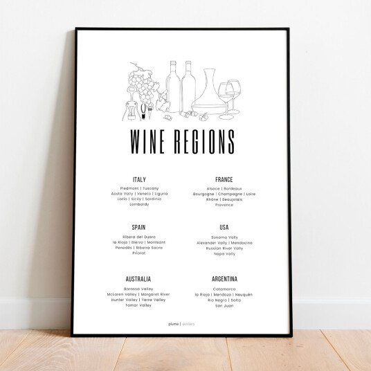 Wine regions av Pluma Posters Wine regions av Pluma Posters
