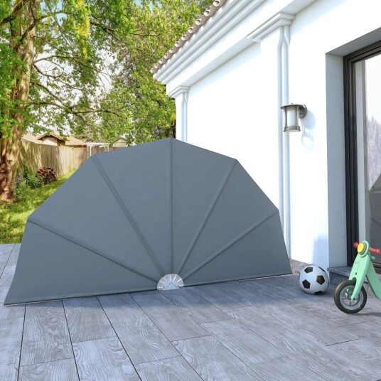 vidaXL Sammenleggbar sidemarkise for terrasse grå 160 cm
