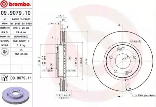 Bremseskive BREMBO 09.9079.11