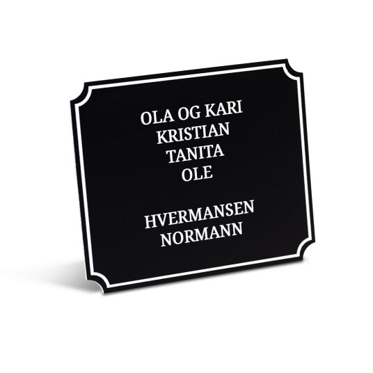 Postkasseskilt klassisk svart