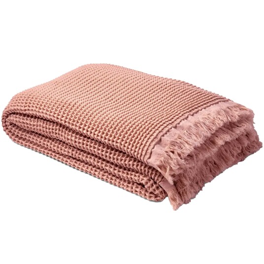 Våffla Pledd 130x200 cm Dusty Pink
