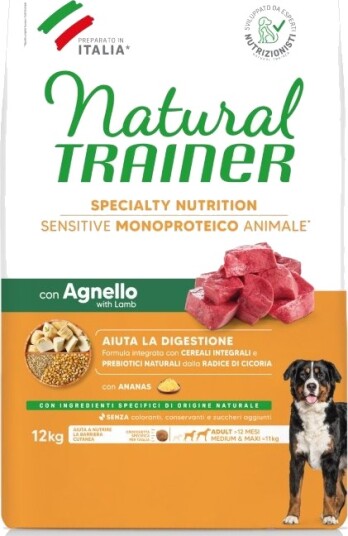 Natural Trainer Tørrfôr Adult Trainer Natural Sensitive No Gluten Medium Maxi Med Lam 2 X 12 kg