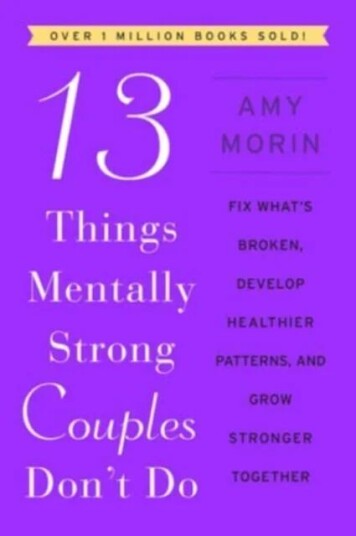 13 Things Mentally Strong Couples Don'T Do Av Amy Morin