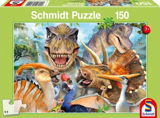 Schmidt Puzzles Dinotopia Puslespill 150 Brikker Glade Dinosaurer