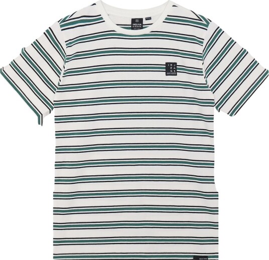 Indian Blue Jeans T skjorte   Stripe   Cloud   Indian Blue Jeans   12 år 152   T skjorte Grønn Hvit