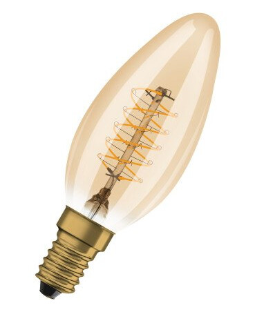 Ledvance 1906 stearinlys gull spiralfil 250lm 3,4W/822 E14 dim