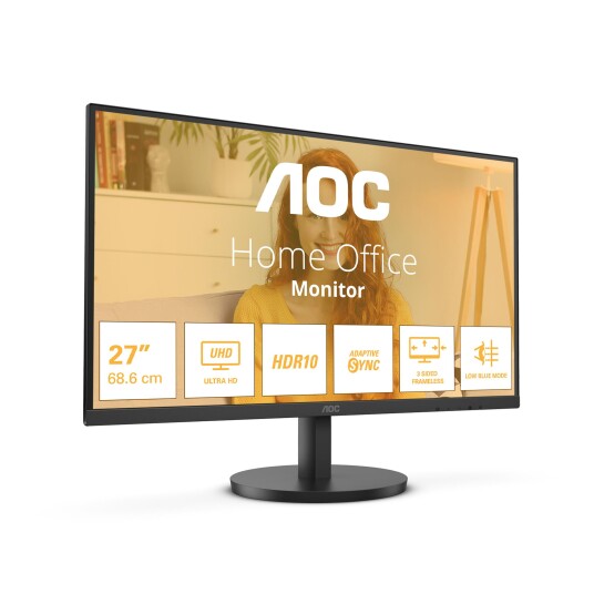 AOC B3 U27B3M 27" 4K UHD LCD Skjerm med HDR10 - Svart AOC B3 U27B3M 27" 4K UHD LCD Skjerm med HDR10 - Svart