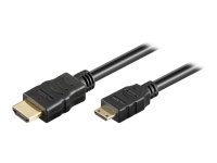 MicroConnect 1m Mini HDMI til HDMI-kabel med Ethernet - Svart