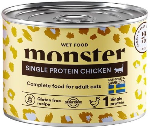 Monster Pet Food Kattemat med Enkel Protein Kylling 200 g