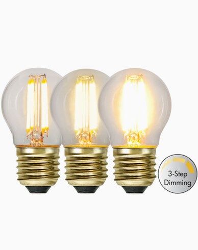 Star Trading LED-pære Illum 3-trinns klikk dimmer 4W 2100K E27 Star Trading LED-pære Illum 3-trinns klikk dimmer 4W 2100K E27