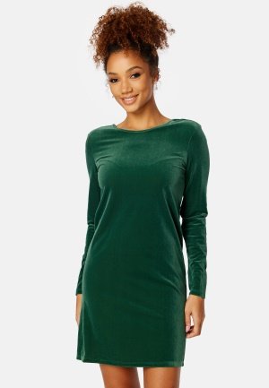 VILA Velvo Deep Back L/S Dress Pineneedle M