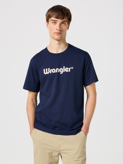 Wrangler Logo Tee Blå M Wrangler Logo Tee Blå M