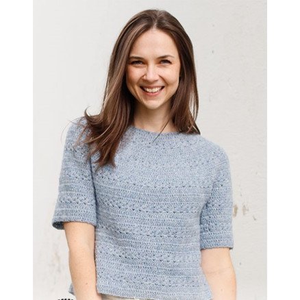 Spring Renaissance Top by DROPS Design Genser Hekleoppskrift str S XXXL