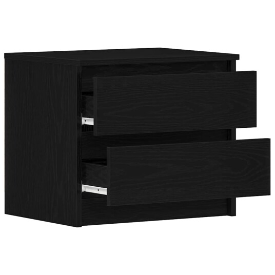  Nattbord 2 stk Svart Eik 50x40x43,5 cm Laget av Tre