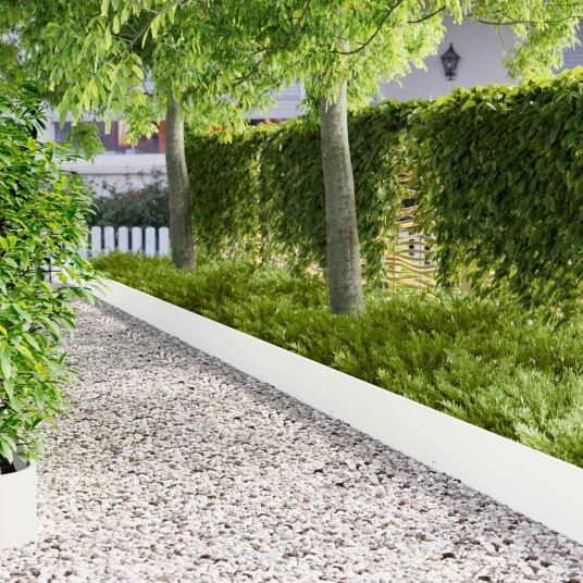 vidaXL Gjerdekant 10 pcs 103 x 25 cm Stål Hvit